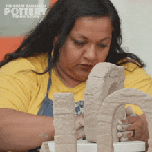 Sculpturing Great Canadian Pottery Throw Down GIF - Sculpturing Great Canadian Pottery Throw Down Carving Out GIFs