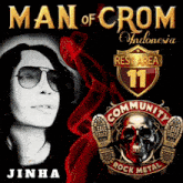 a man wearing sunglasses is on the cover of a man of crom indonesia album