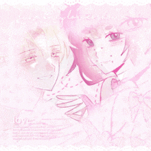 a drawing of a boy and a girl with the word love written on the bottom