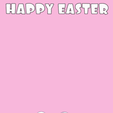 a cartoon of a dog wearing bunny ears holding easter eggs