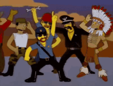 In The Navy The Simpsons Village People Parody GIF - The Simpsons The Village People Dance GIFs