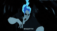 a cartoon character with flames coming out of his mouth and the words whaatttt written below him