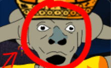 a cartoon of a king with a crown on his head