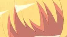 a cartoon girl with blonde hair is covering her face with her hands in front of a red and white striped background with stars .