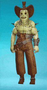a cartoon character with a cowboy hat on