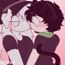 a drawing of a boy and a girl kissing with the name ferniator 3 on the bottom right