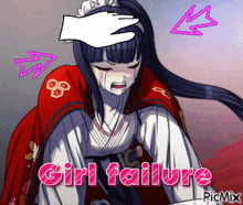 a picture of a girl with the words girl failure written on the bottom