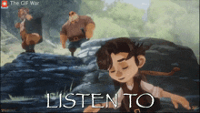 a video game called the gif war shows a boy on a rock