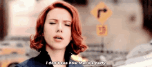 Natasha Romanoff Black Widow GIF - Natasha Romanoff Black Widow Idont See Hows That Party GIFs