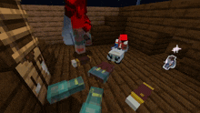 a screenshot of a minecraft game shows a person in a red hoodie