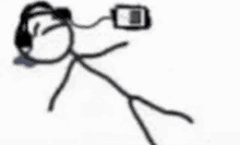 Stick Person Listening To Music Lying Down Crying GIF - Stick Person Listening To Music Lying Down Crying GIFs