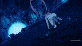 a close up of a person 's face with the words abyssus amv visible