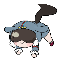 a cartoon drawing of a person wearing a dog outfit