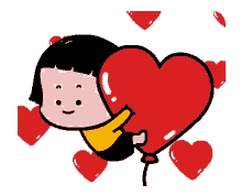 mim girls balloon love hearts