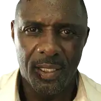 a close up of a man 's face with a beard