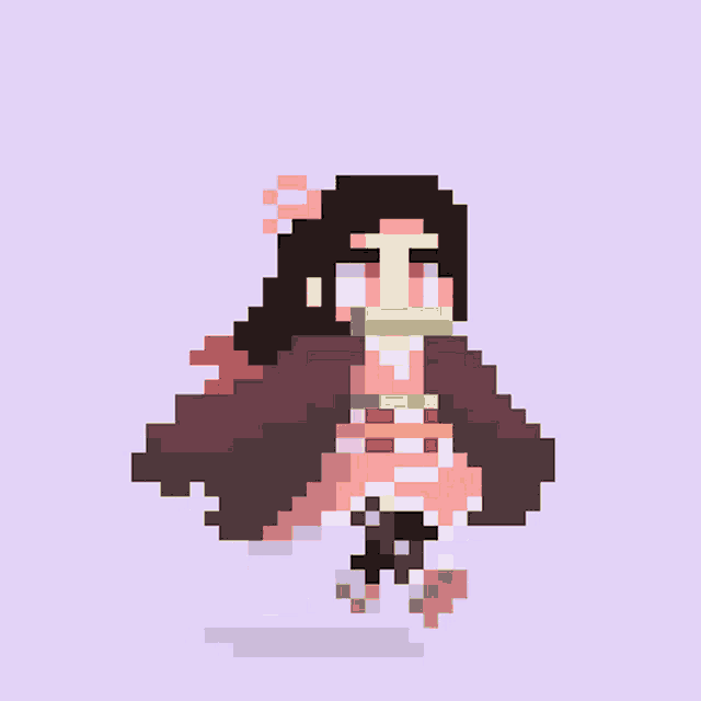 Tanjiro and nezuko pixel art