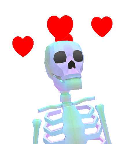 Hearts Love Sticker - Hearts Love Skeleton Stickers