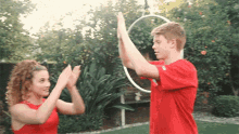High Five Carson Lueders GIF - High Five Carson Lueders Sofie Dossi GIFs