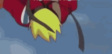 a cartoon character is flying through the air while wearing a red jacket .