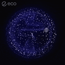 a blue background with the word eco at the top