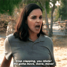 Brooklyn Nine Nine Stop Clapping You Idiots GIF - Brooklyn Nine Nine Stop Clapping You Idiots We Gotta Move Move Move GIFs