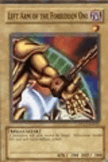 the left arm of the forbidden one is a card from yu gi oh