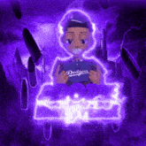 a dodgers player is holding a controller in his hands