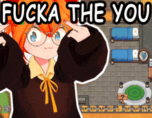 a cartoon girl giving the middle finger with the words fucka the you below her