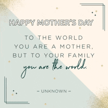 a happy mother 's day message from unknown
