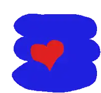 a pixel art drawing of a broken heart in the middle of a blue circle