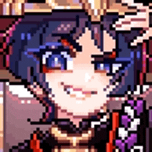 a pixel art drawing of a girl with a crown on her head