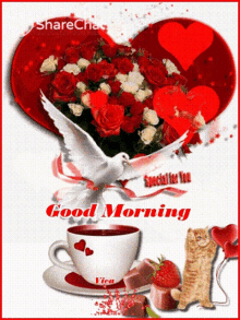 Good Morning Hearts GIF - Good Morning Hearts Pigeon GIFs