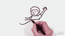 a hand draws a picture of a boy with the words made in animatica below