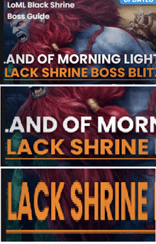 a picture of a bearded monster with the words " and of morning light lack shrine boss blitz "