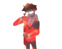 a drawing of a man in a suit holding a torch