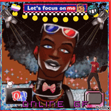 a cartoon of a man wearing 3d glasses with the words let 's focus on me