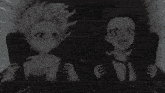 two anime girls are riding a roller coaster and one has a very angry look on her face