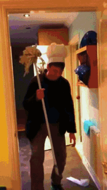 robthesweep mop dance chef hat