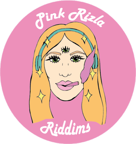 Pink Rizla Riddims Logo Sticker - Pink Rizla Riddims Pink Rizla Riddims Stickers