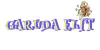 a logo for garuda elit with a cartoon character