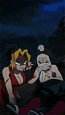 a cartoon of a woman holding a knife with the word atsunade on the bottom right