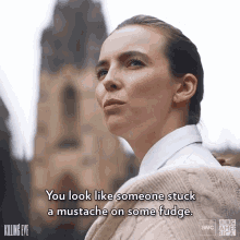 You Look Like Someone Stuck A Mustache On Some Fudge Appearnce GIF - You Look Like Someone Stuck A Mustache On Some Fudge Stuck A Mustache Fudge GIFs
