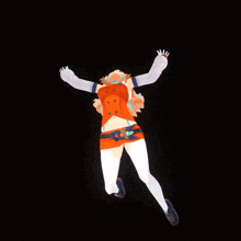 a cartoon character is upside down in the air