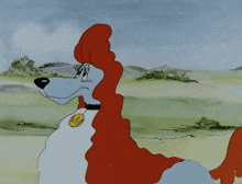 a cartoon dog wearing a collar with a tag that says ' i love you '