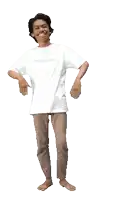 a young man wearing a white shirt that says mishearbar on it