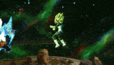a video game screen shows a character with 5 hits and 35:47