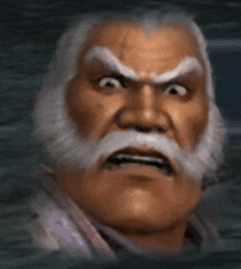 a man with a beard is making a funny face