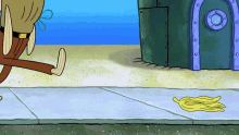 spongebob squarepants spongebob fred banana peel cartoon