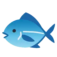 a blue fish with a bubble around its mouth