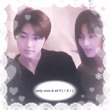 a picture of a man and a woman with the words only vivis & eli written below them